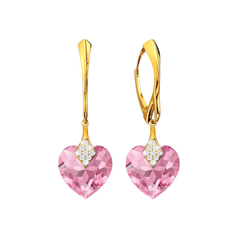 Серебряные серьги "Mīļais Valentīns (Light Rose)" с кристаллами Swarovski™